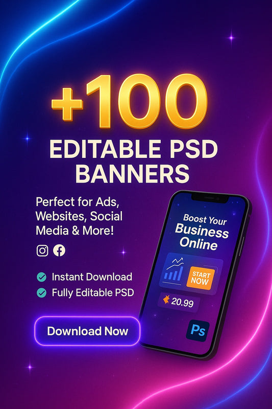 100+ Editable PSD Banners | Clean & Professional Banner Templates