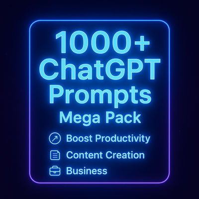 Free 1000+ ChatGPT Prompts Mega Pack | Boost Productivity, Content Creation & Business